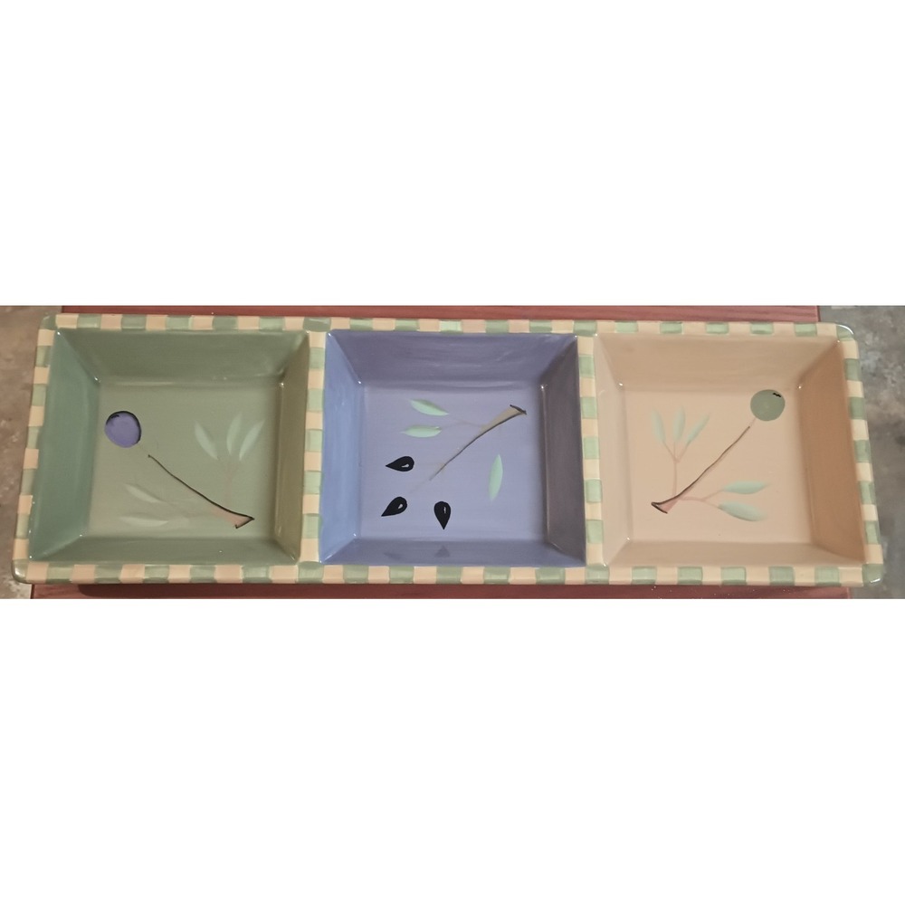 Signature Housewares Olivia 3 Section Stoneware Serving Tray Debby Segura 2002